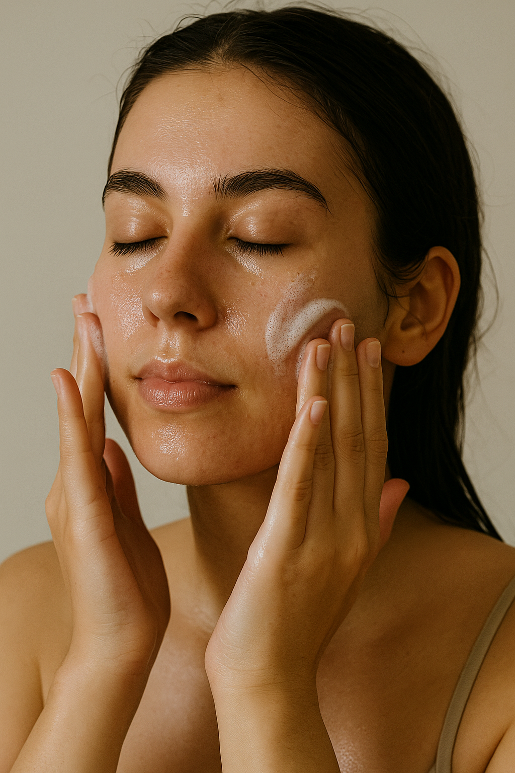 limpieza facial suave con ingredientes naturales